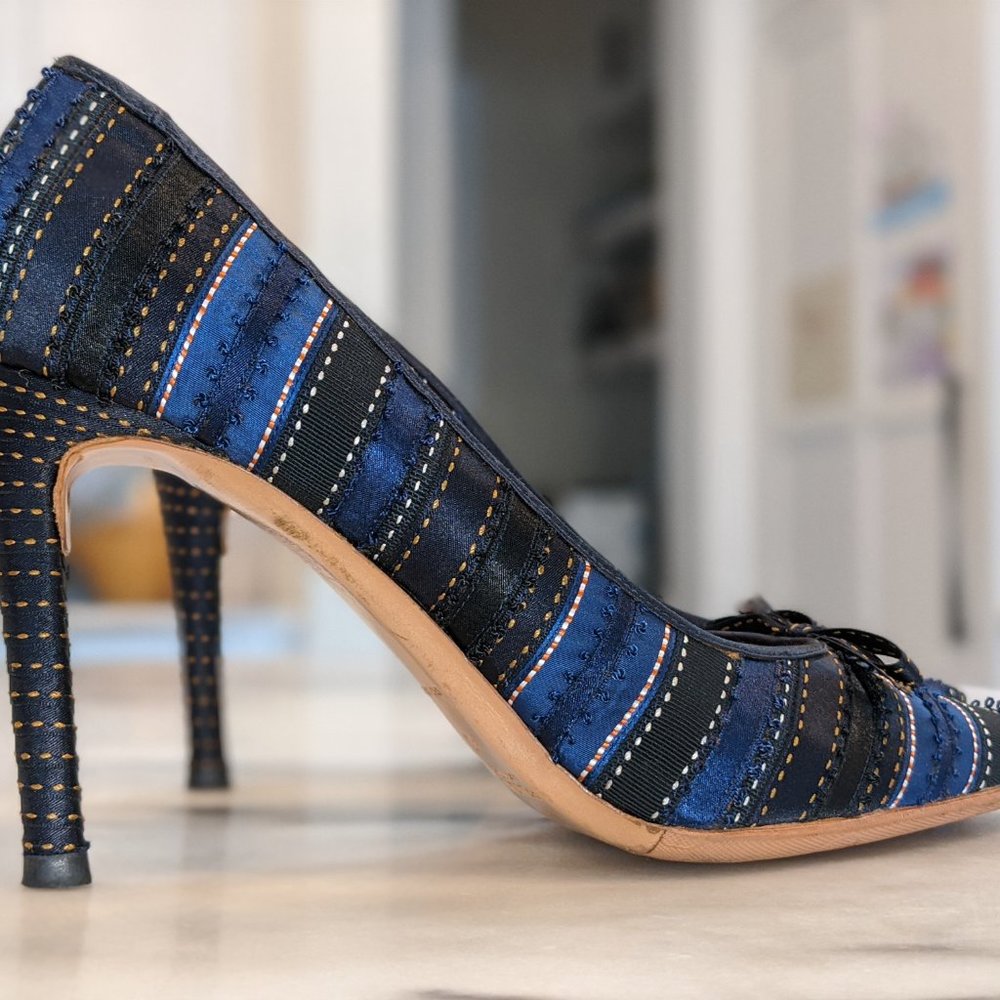 Prada Patch Ribbon Heel Stilettos Women's 9.5 / 10